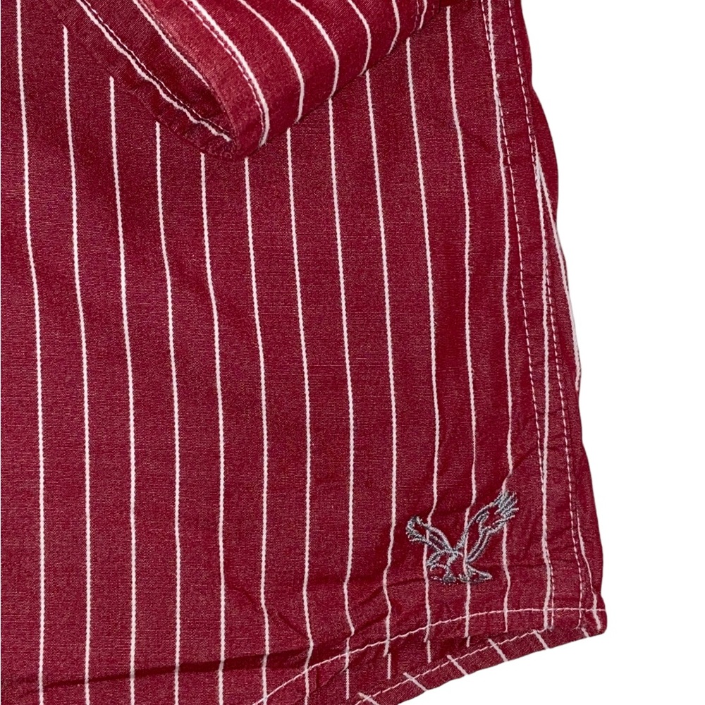 AMERICAN EAGLE Men’s XL Vintage Fit Red White Stripe Button Down Shirt - Picture 7 of 12